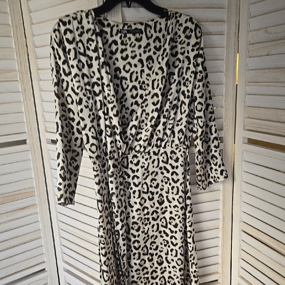 Leopard Print Wrap Dress